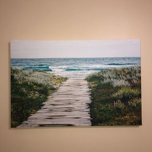 Beach boardwalk canvas painting